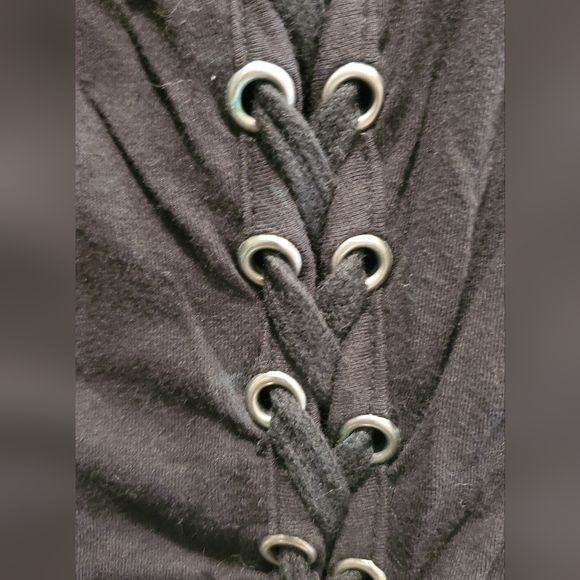 BETSEY JOHNSON | Black Laced Up Bodycon Dress in Size Small - Picture 5 of 8